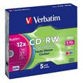 SCATOLA 5 CD-RW DATALIFEPLUS SLIM CASE 8X-10X 700MB SERIGRAFATO