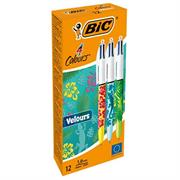 Penna sfera a scatto bic 4 COLORI Velours