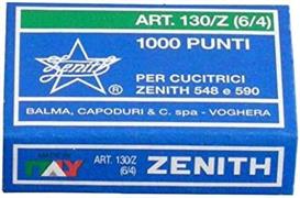 Punti cucitrice zenith 130/Z passo 6/4 ZINCATI 1000pz