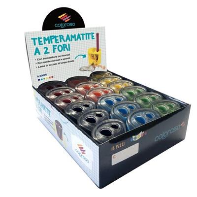 Display 18 temperamatite a 2 fori colori assortiti RiPlast
