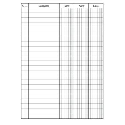 Registro Dare-Avere-Saldo 96pag. 17x12cm 17x12 cm DU133300000 Da