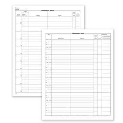 Registro corrispondenza arrivo/partenza 50pgg. 31x24,5cm DU13800