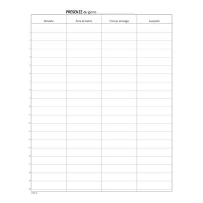 Registro Firme Presenza 49pag. 31x24,5cm DU133810000 Data Uffici