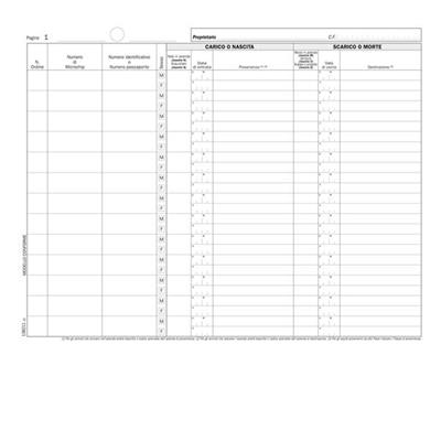Registro carico/scarico equidi 46pag. num. 31x24,5cm DU138211000