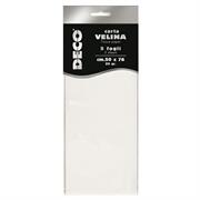 Busta 5 fogli carta velina 20gr 50x76cm bianco CWR