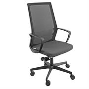 Poltrona semidirezionale I70 Grigio e schienale rete nera c/brac