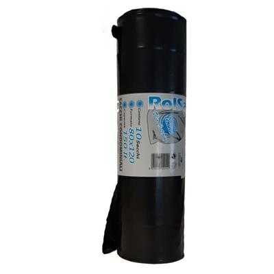 10 Sacchi Nero 80x120cm 150Lt 74__ Rolsac