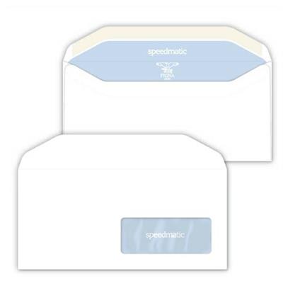 500 Buste bianche 110X230mm con Finestra 80GR Speedmatic Pigna