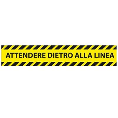 Conf. 5 adesivi da terra L45xH8cm ATTENDERE DIETRO LA LINEA_