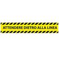 Conf. 5 adesivi da terra L45xH8cm ATTENDERE DIETRO LA LINEA_