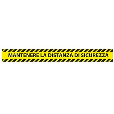 Conf. 5 adesivi da terra L90xH10cm MANTENERE LA DISTANZA DI SICU
