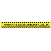 Conf. 5 adesivi da terra L90xH10cm MANTENERE LA DISTANZA DI SICU