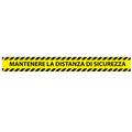 Conf. 5 adesivi da terra L90xH10cm MANTENERE LA DISTANZA DI SICU