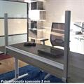 Schermo protettivo da scrivania H60xL82cm con morsetto alluminio