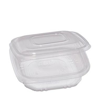 Pack 50 contenitori in PP con coperchio incernierato 15,5x15,5cm