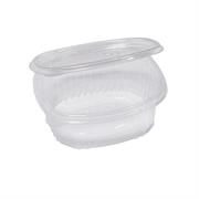 Pack 50 contenitori ovali in PET con coperchio incernierato 14x1