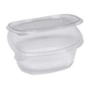 Pack 50 contenitori ovali in PET con coperchio incernierato 16x1