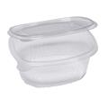 Pack 50 contenitori ovali in PET con coperchio incernierato 16x1