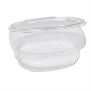 Pack 50 contenitori ovali in PET con coperchio incernierato 18x1