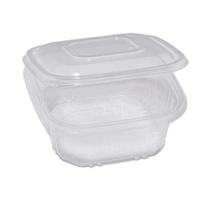 Pack 50 contenitori in PP con coperchio incernierato 15,5x15,5cm