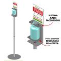 Piantana da terra con supporto per dispenser regolabile