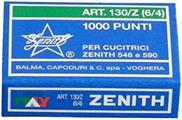 Punti cucitrice zenith 130/Z passo 6/4 ZINCATI 1000pz