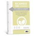 Ricambi c/rinforzo ecologico f.to A4 100gr 40fg 1 rigo c/margine