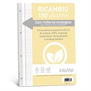 Ricambi c/rinforzo ecologico f.to A4 100gr 40fg 5mm c/margine Fa