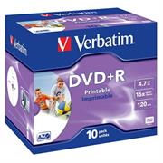 Dvd +R 4,7gb 4x verbatim stampabili jewel case