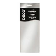 Busta 5 fogli carta velina metallizzata 20gr 50x76cm argento CWR