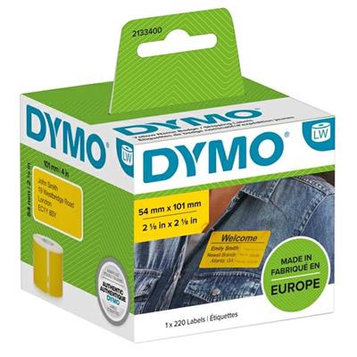Rotolo 220 Etichette Spedizione/Badge 54x101mm gialle per Dymo L