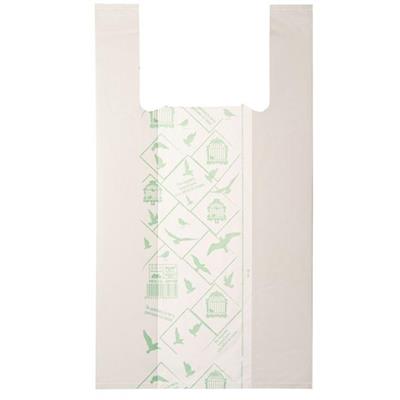Scatola 500 Shoppers bianchi MIDI 16mic 28x50CM 7+7cm Mater-Bi