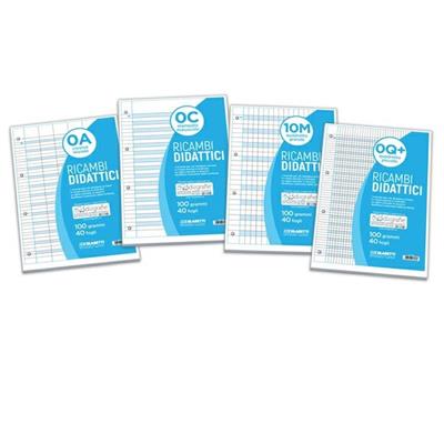 Ricambi Didattici forati f.to A4 40 fogli carta 100gr 5mm c/marg