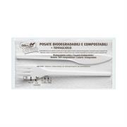 100 Bis Posate in Estabio con tovagliolo 2v Dopla Green art. 039