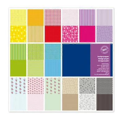 Busta 30 fg carta Scrapbooking 30,5x30,5cm ass. Vichy Cwr