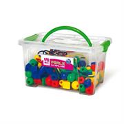 Bauletto 140pz perle in plastica 2cm colori e forme assortiti Cw