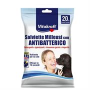 Confezione da 20 salviette milleusi con antibatterico x cani gat