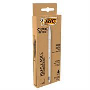 Penna sfera c/capp. CristalBIC Re'New 1mm nera + 2refill