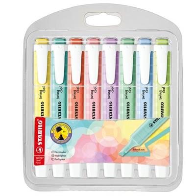 Evidenziatore stabilo swing cool PASTEL cf 8 colori assortiti