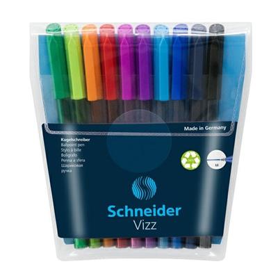 Astuccio 10 penne a sfera Vizz c/cappuccio punta M colori assort