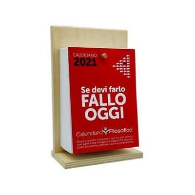 Calendario filosofico INTEMPO 10x14 con supporto in legno