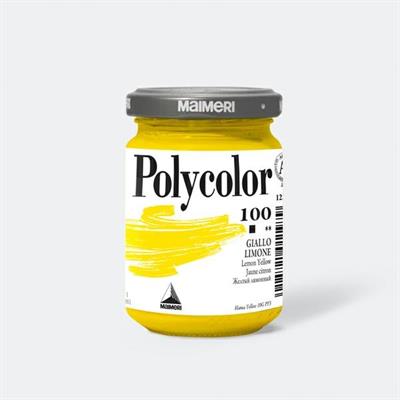 Colore vinilico Polycolor vasetto 140 ml giallo limone Maimeri
