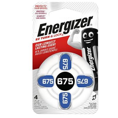 Blister 4 pile per apparecchi acustici 675 Zinc Air Energizer