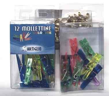 *** Mini mollettine colorate Artiglio 12pz