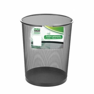 Cestino gettacarte rete tondo 19,4l nero Lebez 1433-N