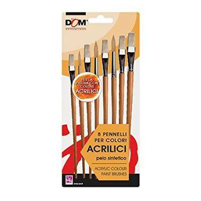 Pennelli acrilici in blister 8 pezzi assortiti