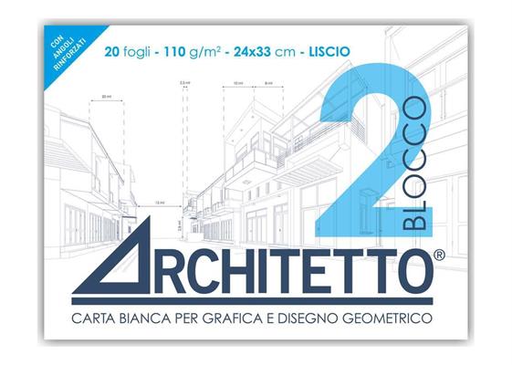 Blocco ARCHITETTO 2 24x33 liscio 110gr. 20fg.