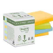 VALUE PACK 10 BLOCCO 100fg Post-itÂ® CARTA RICICLATA COL. ASS. 7