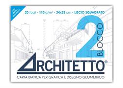 Blocco ARCHITETTO 2 24x33 liscio squadrato 110gr. 20fg.