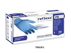 Conf 100 Guanti In Nitrile R70 tg L Senza Polvere Reflexx